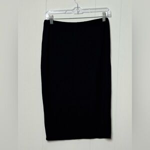 Bobeau Womens Viscose Blend Classic Black Knit Pencil Elastic Waist Skirt Size M